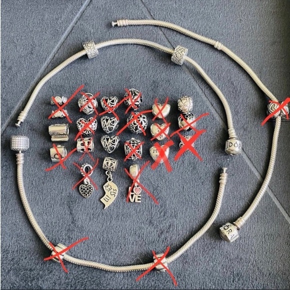 Pandora Jewelry - Pandora Bracelets Charms Spacers Stoppers Sterling Silver & Gold, ASK FO…